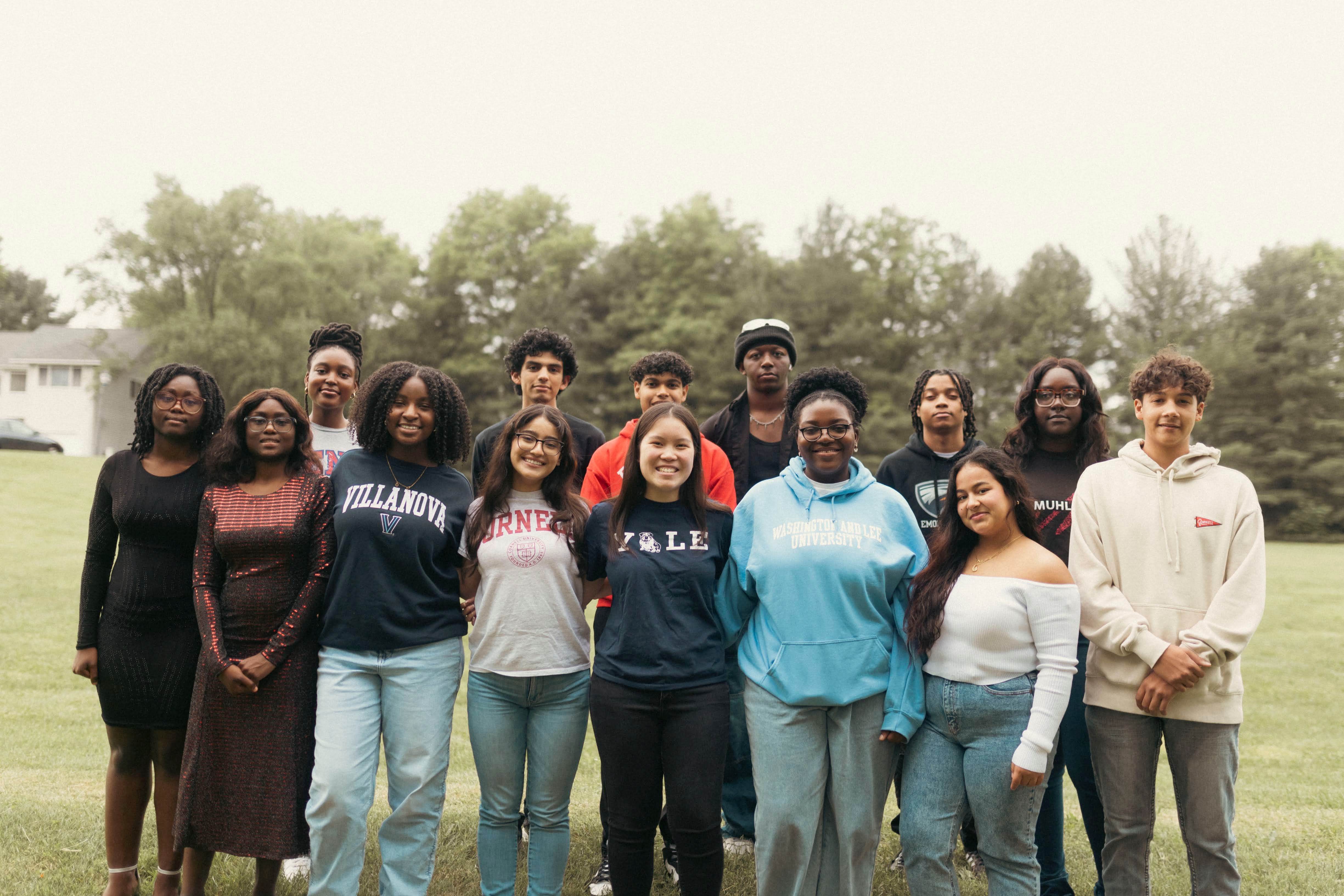 group of people from charity smiling